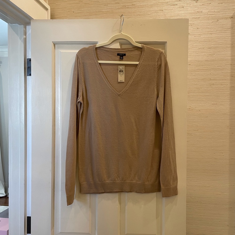 Ann Taylor Lightweight Merino Wool V-Neck Sweater - NWT